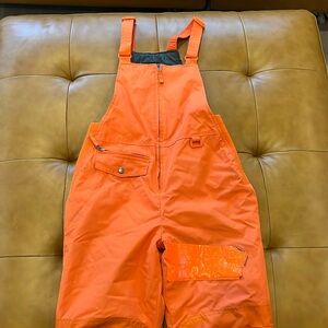 TSLA Boys Snowboard bibs orange size L 14/16